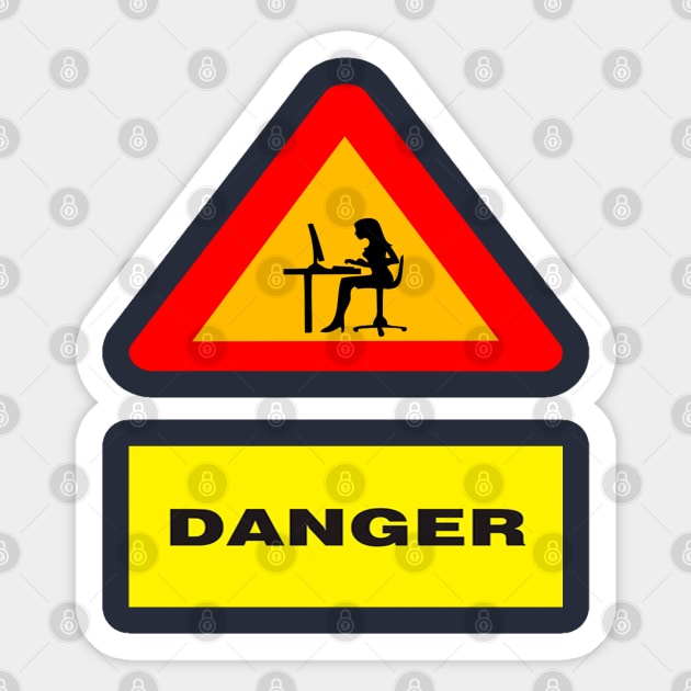 Danger Sticker by Ledos